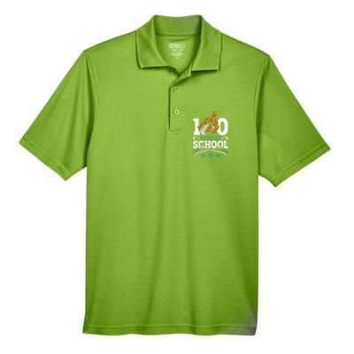 100 Days Of School Ice Hockey Game Sports Athletic Player Meaningful Gift Men's Origin Performance Pique Polo