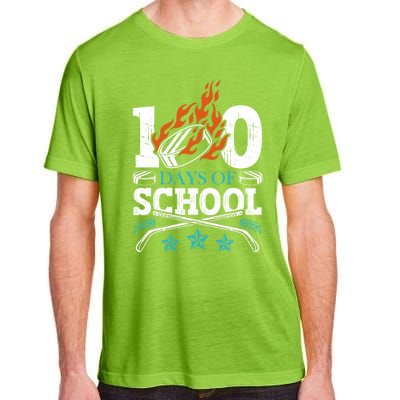 100 Days Of School Ice Hockey Game Sports Athletic Player Meaningful Gift Adult ChromaSoft Performance T-Shirt