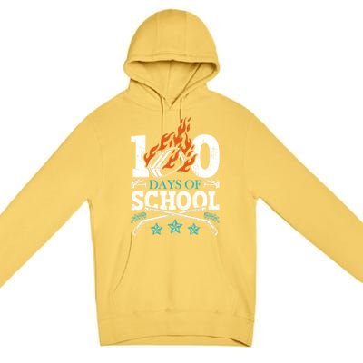 100 Days Of School Ice Hockey Game Sports Athletic Player Meaningful Gift Premium Pullover Hoodie