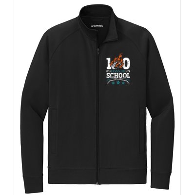 100 Days Of School Ice Hockey Game Sports Athletic Player Meaningful Gift Stretch Full-Zip Cadet Jacket