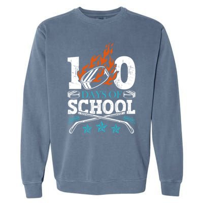 100 Days Of School Ice Hockey Game Sports Athletic Player Meaningful Gift Garment-Dyed Sweatshirt