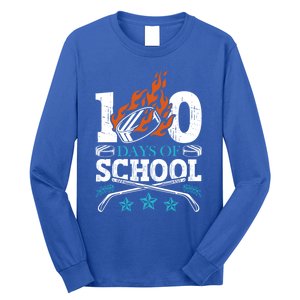 100 Days Of School Ice Hockey Game Sports Athletic Player Meaningful Gift Long Sleeve Shirt