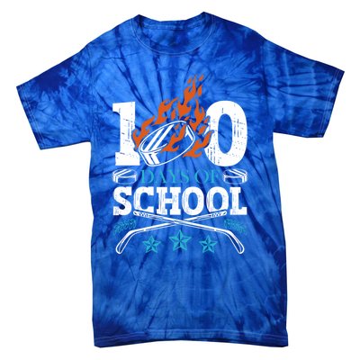 100 Days Of School Ice Hockey Game Sports Athletic Player Meaningful Gift Tie-Dye T-Shirt