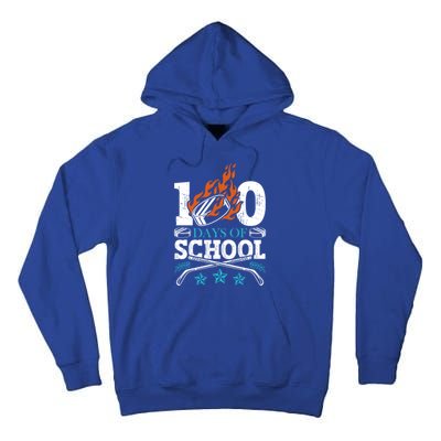 100 Days Of School Ice Hockey Game Sports Athletic Player Meaningful Gift Tall Hoodie