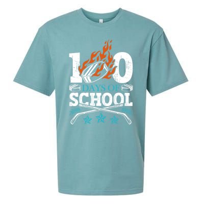 100 Days Of School Ice Hockey Game Sports Athletic Player Meaningful Gift Sueded Cloud Jersey T-Shirt