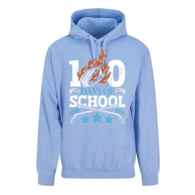 100 Days Of School Ice Hockey Game Sports Athletic Player Meaningful Gift Unisex Surf Hoodie