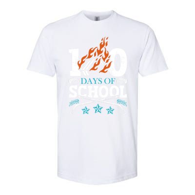 100 Days Of School Ice Hockey Game Sports Athletic Player Meaningful Gift Softstyle CVC T-Shirt