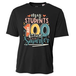 100th Day Of School My Students Are 100 Days Smarter Teacher Cooling Performance Crew T-Shirt