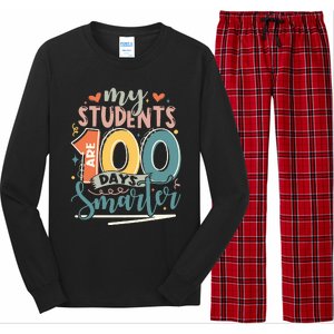 100th Day Of School My Students Are 100 Days Smarter Teacher Long Sleeve Pajama Set