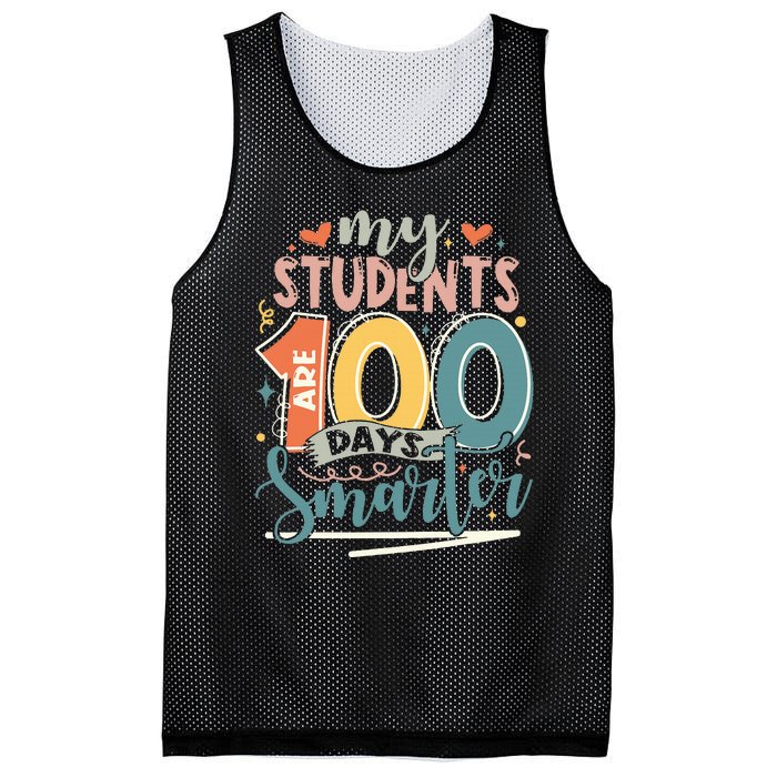 100th Day Of School My Students Are 100 Days Smarter Teacher Mesh Reversible Basketball Jersey Tank