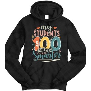 100th Day Of School My Students Are 100 Days Smarter Teacher Tie Dye Hoodie