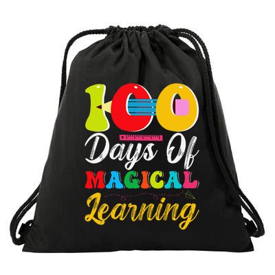 100 Days Of Magical Learning Colorful Fun Drawstring Bag