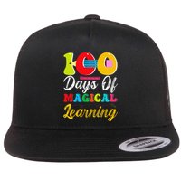 100 Days Of Magical Learning Colorful Fun Flat Bill Trucker Hat