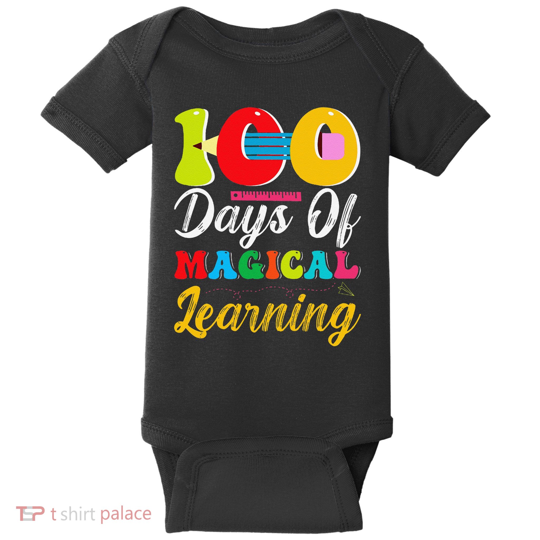 100 Days Of Magical Learning Colorful Fun Baby Bodysuit