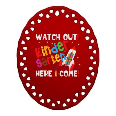 1st Day Of Kindergarten Funny Back To School Ceramic Oval Ornament