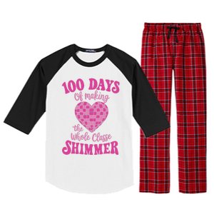 100 Days Of Making Whole Class Shimmer Groovy Disco Heart Raglan Sleeve Pajama Set