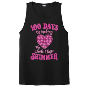 100 Days Of Making Whole Class Shimmer Groovy Disco Heart PosiCharge Competitor Tank