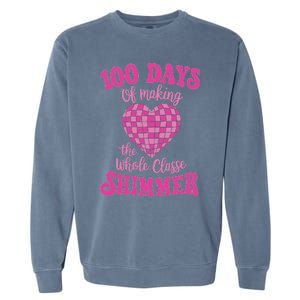 100 Days Of Making Whole Class Shimmer Groovy Disco Heart Garment-Dyed Sweatshirt