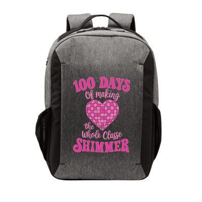 100 Days Of Making Whole Class Shimmer Groovy Disco Heart Vector Backpack