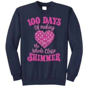 100 Days Of Making Whole Class Shimmer Groovy Disco Heart Sweatshirt