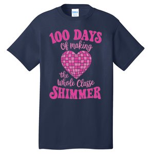 100 Days Of Making Whole Class Shimmer Groovy Disco Heart Tall T-Shirt