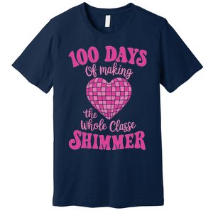 100 Days Of Making Whole Class Shimmer Groovy Disco Heart Premium T-Shirt