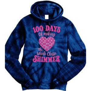 100 Days Of Making Whole Class Shimmer Groovy Disco Heart Tie Dye Hoodie