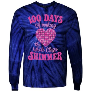 100 Days Of Making Whole Class Shimmer Groovy Disco Heart Tie-Dye Long Sleeve Shirt