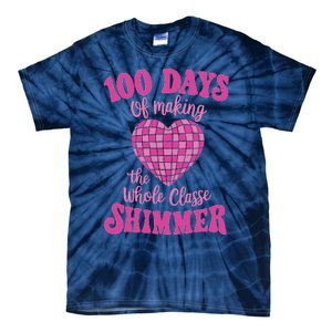 100 Days Of Making Whole Class Shimmer Groovy Disco Heart Tie-Dye T-Shirt