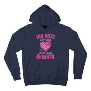 100 Days Of Making Whole Class Shimmer Groovy Disco Heart Tall Hoodie