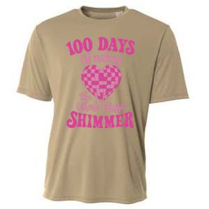 100 Days Of Making Whole Class Shimmer Groovy Disco Heart Cooling Performance Crew T-Shirt