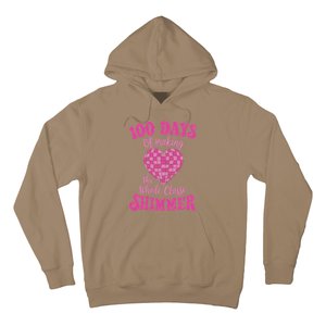 100 Days Of Making Whole Class Shimmer Groovy Disco Heart Hoodie