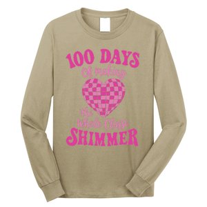 100 Days Of Making Whole Class Shimmer Groovy Disco Heart Long Sleeve Shirt