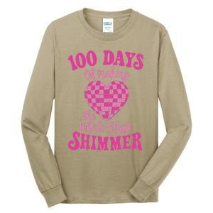 100 Days Of Making Whole Class Shimmer Groovy Disco Heart Tall Long Sleeve T-Shirt