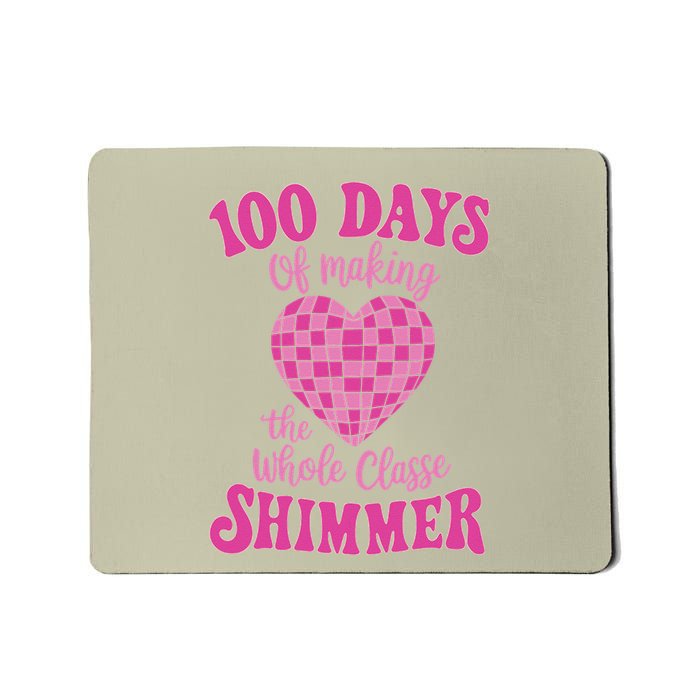 100 Days Of Making Whole Class Shimmer Groovy Disco Heart Mousepad