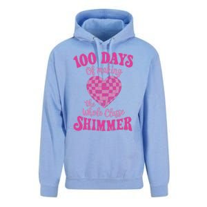 100 Days Of Making Whole Class Shimmer Groovy Disco Heart Unisex Surf Hoodie