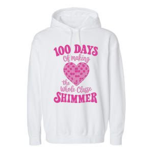 100 Days Of Making Whole Class Shimmer Groovy Disco Heart Garment-Dyed Fleece Hoodie