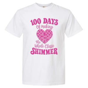 100 Days Of Making Whole Class Shimmer Groovy Disco Heart Garment-Dyed Heavyweight T-Shirt