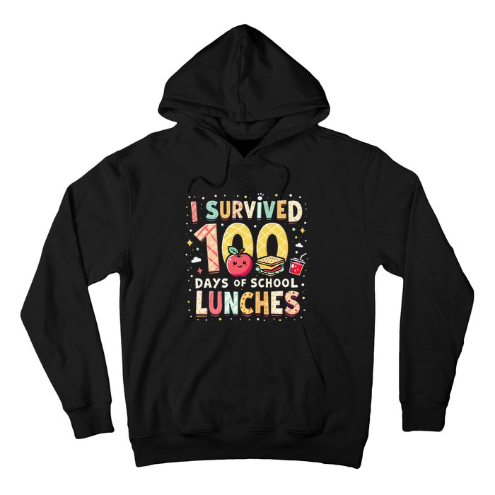 100 Days Of Lunch Woman School Cafeteria Worker Lunch Lady Gift Hoodie