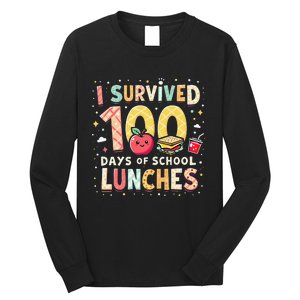 100 Days Of Lunch Woman School Cafeteria Worker Lunch Lady Gift Long Sleeve Shirt