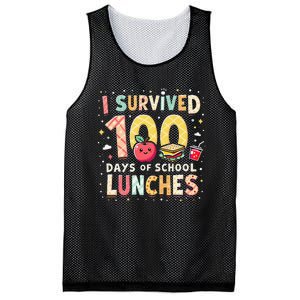 100 Days Of Lunch Woman School Cafeteria Worker Lunch Lady Gift Mesh Reversible Basketball Jersey Tank