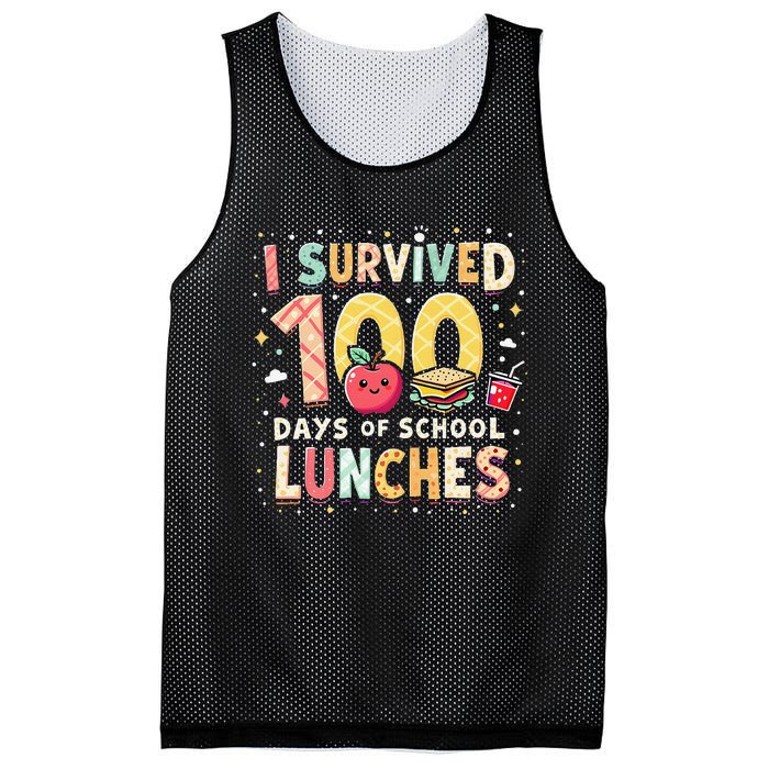 100 Days Of Lunch Woman School Cafeteria Worker Lunch Lady Gift Mesh Reversible Basketball Jersey Tank