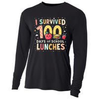 100 Days Of Lunch Woman School Cafeteria Worker Lunch Lady Gift Cooling Performance Long Sleeve Crew