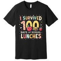 100 Days Of Lunch Woman School Cafeteria Worker Lunch Lady Gift Premium T-Shirt