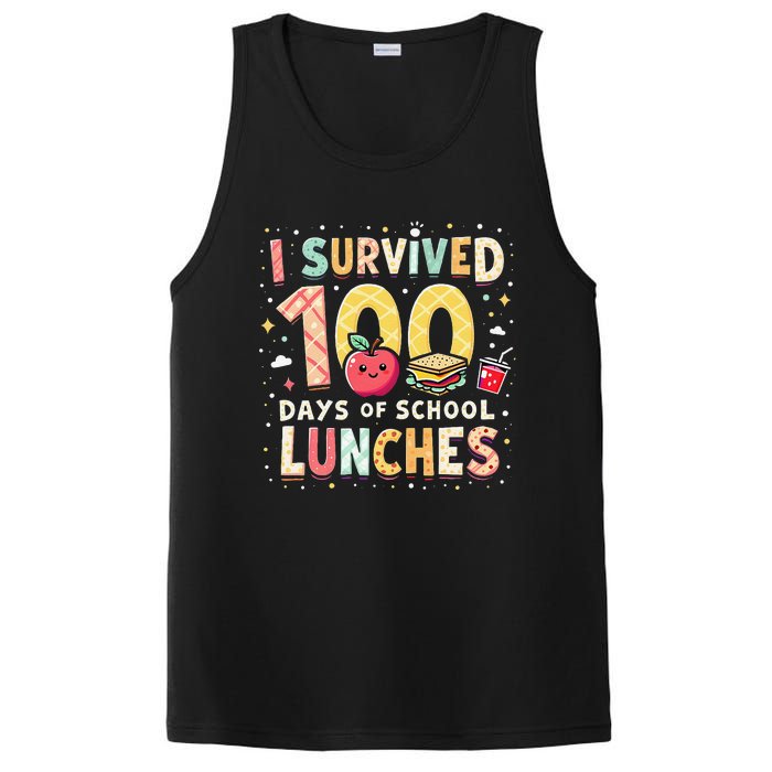 100 Days Of Lunch Woman School Cafeteria Worker Lunch Lady Gift PosiCharge Competitor Tank