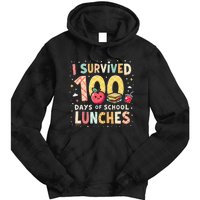 100 Days Of Lunch Woman School Cafeteria Worker Lunch Lady Gift Tie Dye Hoodie