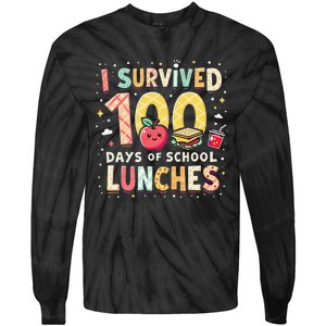 100 Days Of Lunch Woman School Cafeteria Worker Lunch Lady Gift Tie-Dye Long Sleeve Shirt