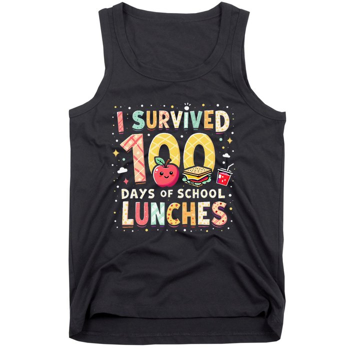 100 Days Of Lunch Woman School Cafeteria Worker Lunch Lady Gift Tank Top