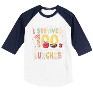 100 Days Of Lunch Woman School Cafeteria Worker Lunch Lady Gift Baseball Sleeve Shirt