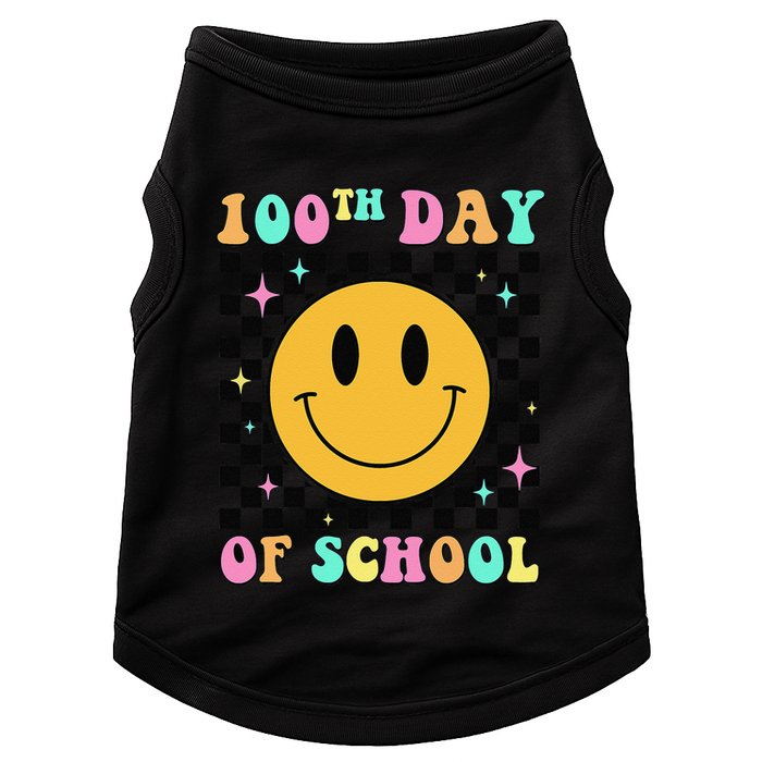 100th Day Of School Vibes Funny Smile Face 100 Days School Doggie Tank